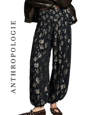 Anthropologie Deco Metallic Balloon Pants